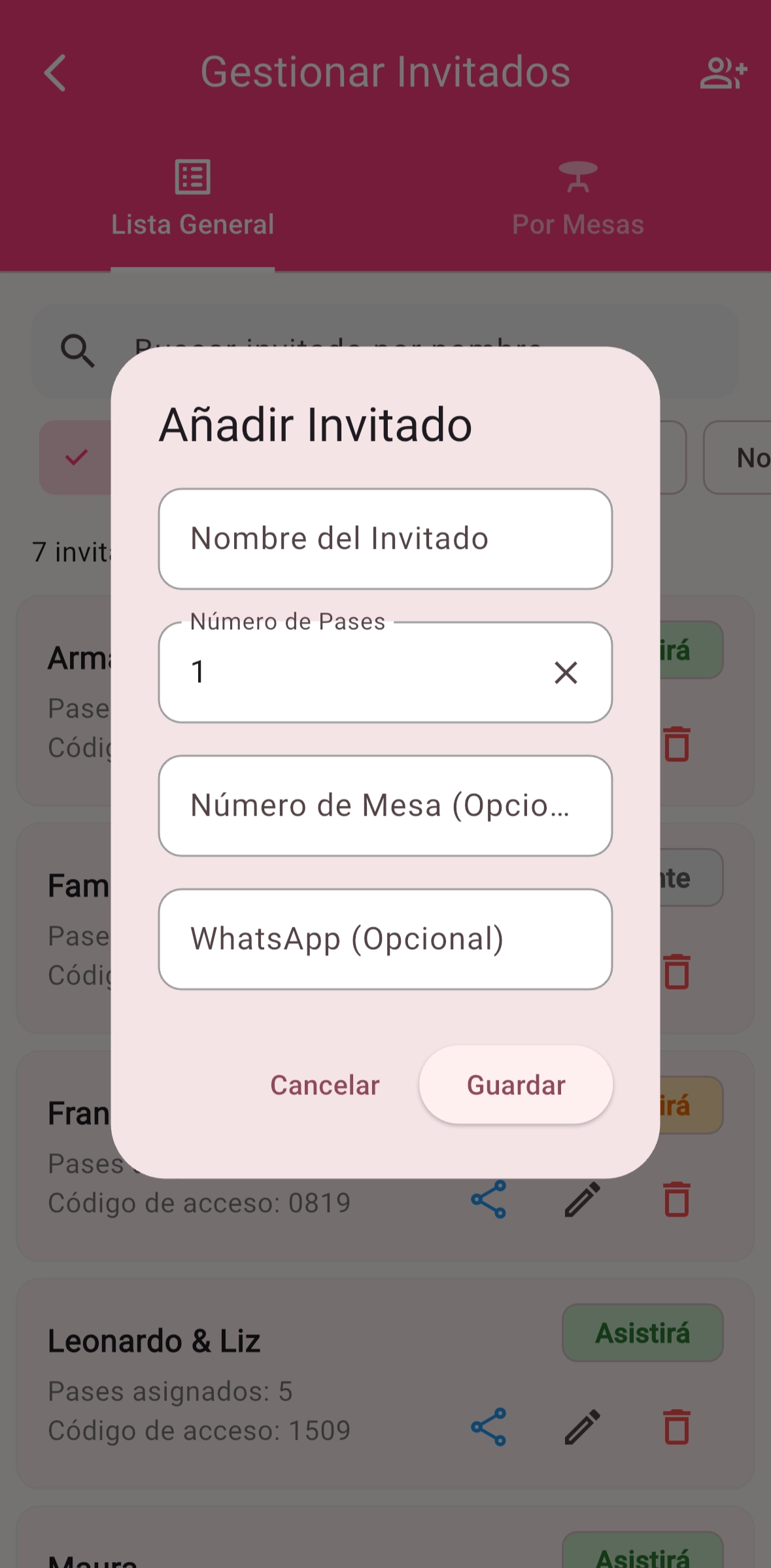 Añadir Invitado