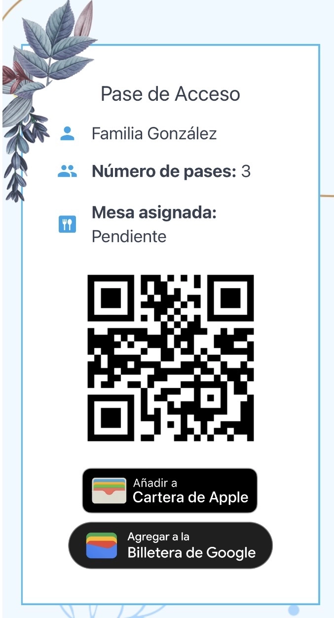 Ejemplo de Pase de Acceso QR